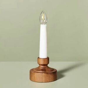 Flameless LED Window Candle with Timer Wood Base - Hearth & Hand with Magnolia